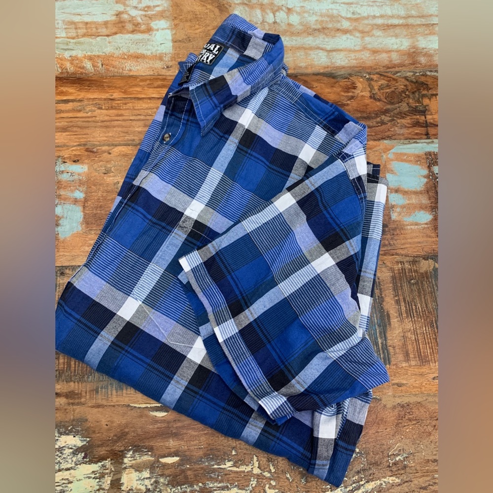Casual Country Men’s Short Sleeve Button Up Shirt -‎ 4XL